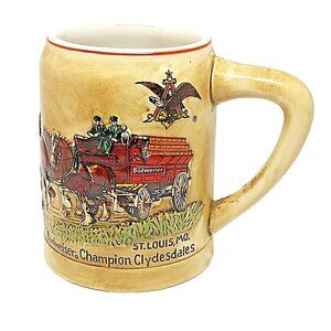 1980 Budweiser Holiday Stein Champion Clydesdales CS19 Ceramarte Brazil 1st Ed